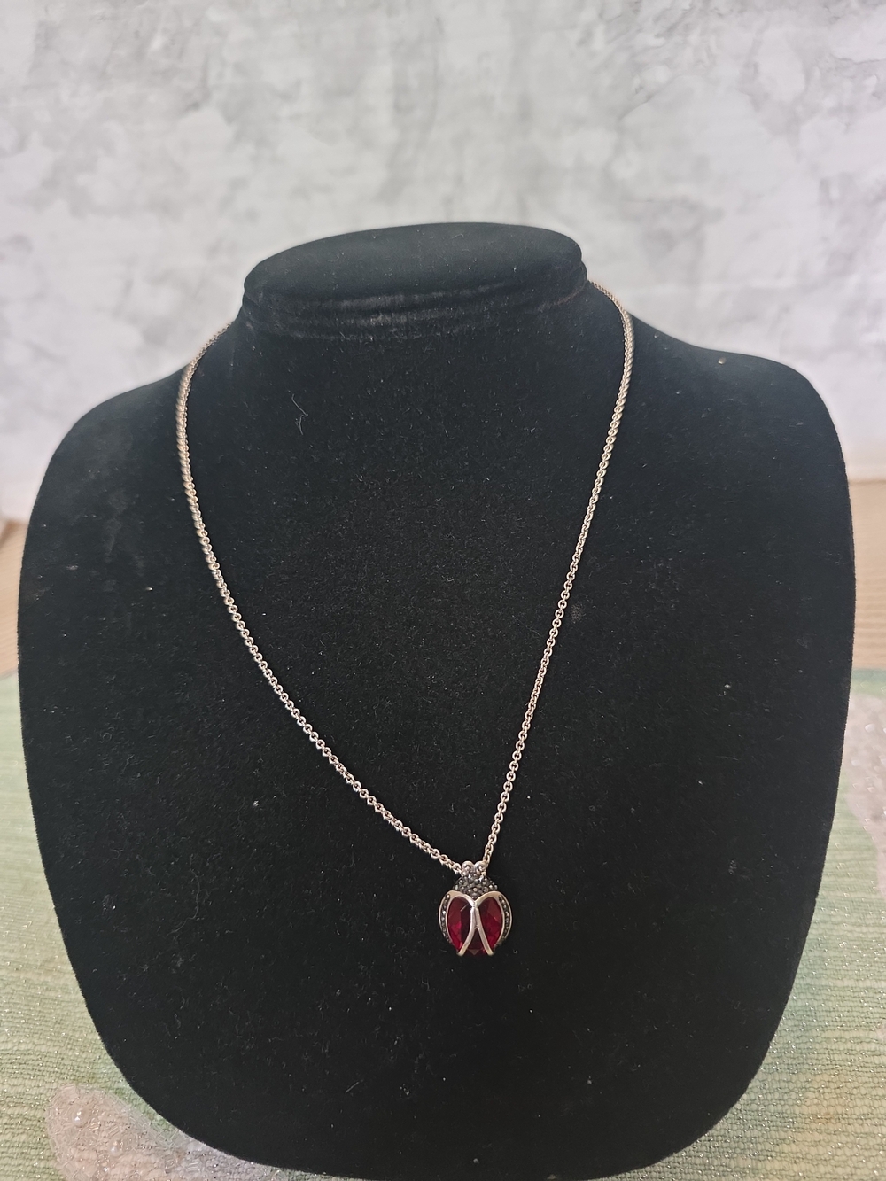 Women's Crystaluxe Ladybug Pendant Necklace